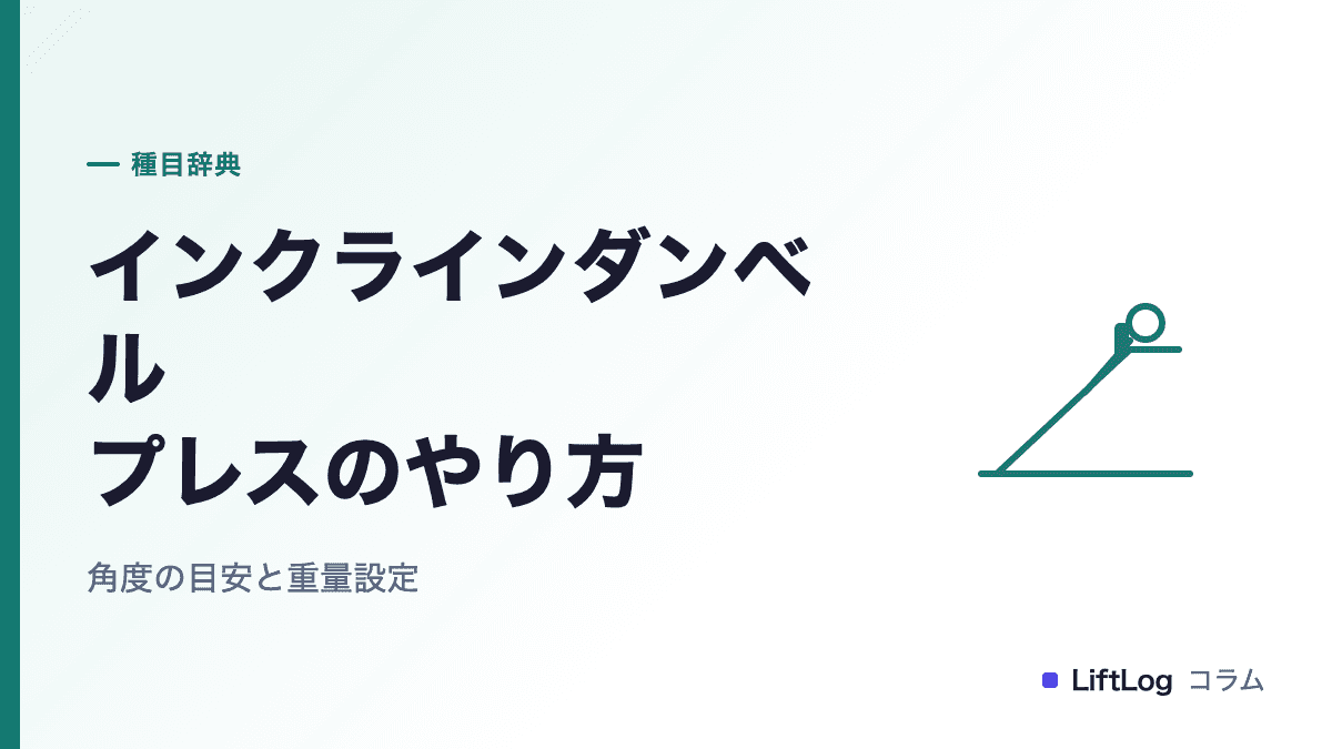 インクラインダンベルプレスのやり方|角度の目安と重量設定