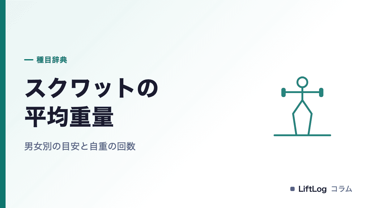 スクワットの平均重量|男女別の目安と自重の回数