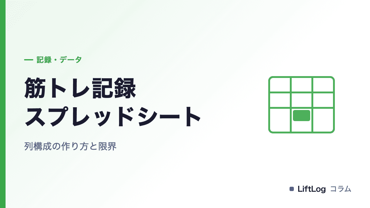 筋トレ記録スプレッドシートの作り方|列構成と限界